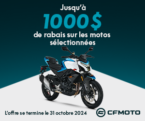 1000$ de rabais sur les motos